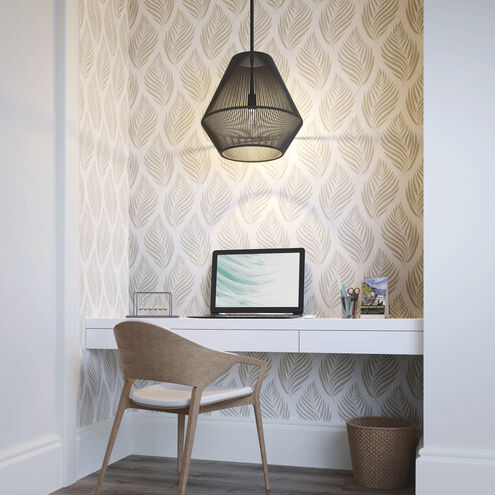 Elise 1 Light 16 inch Matte Black Pendant Ceiling Light